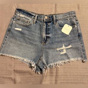 Altar'd State Blue Distressed Jean Shorts